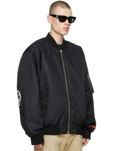 8 Ball Black Nylon Bomber Jacket