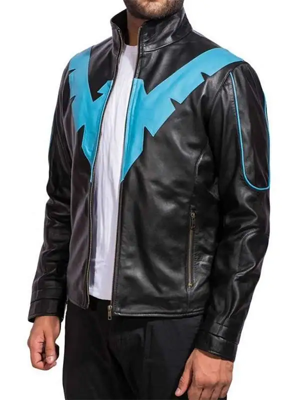 Batman Arkham Knight Nightwing Black Jacket Leather - Image 2