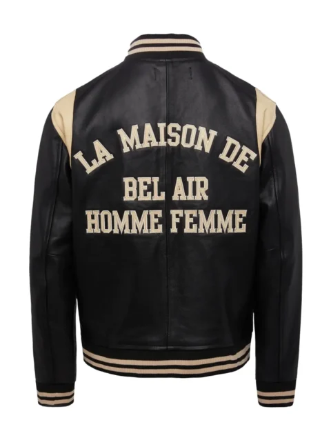 Bel-Air Homme+Femme Leather Black Varsity Jacket