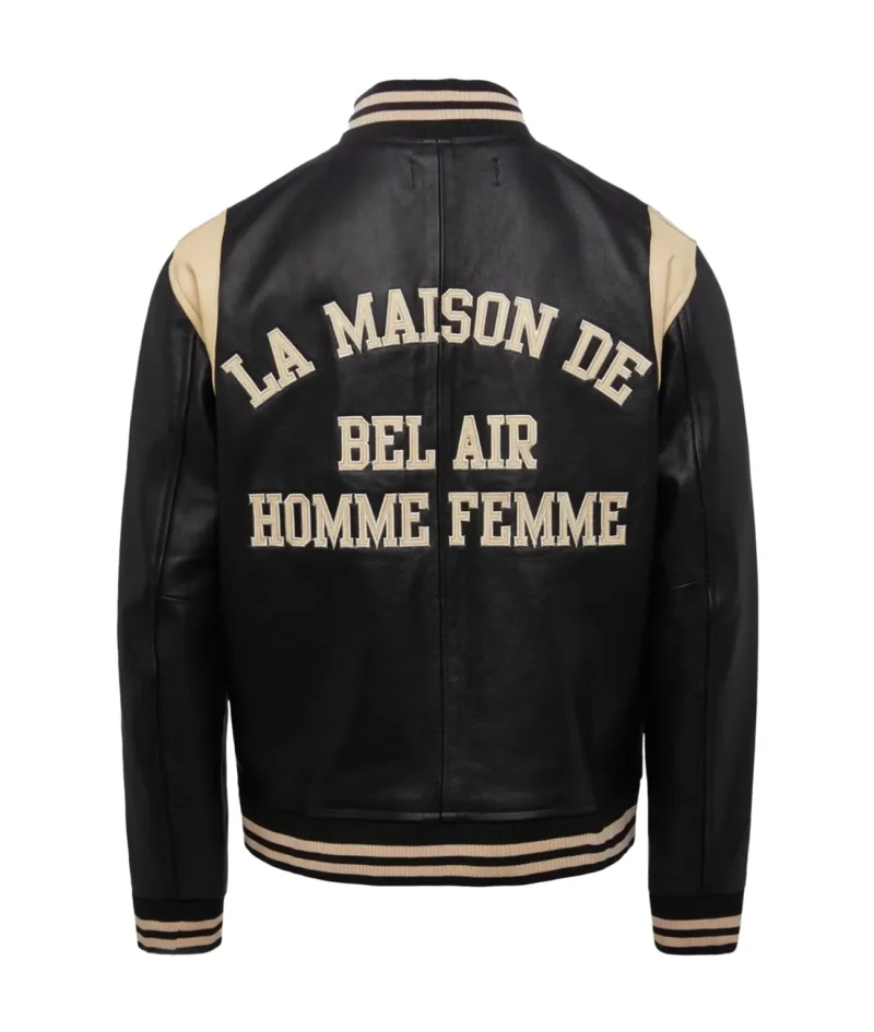 Bel-Air Homme+Femme Leather Black Varsity Jacket