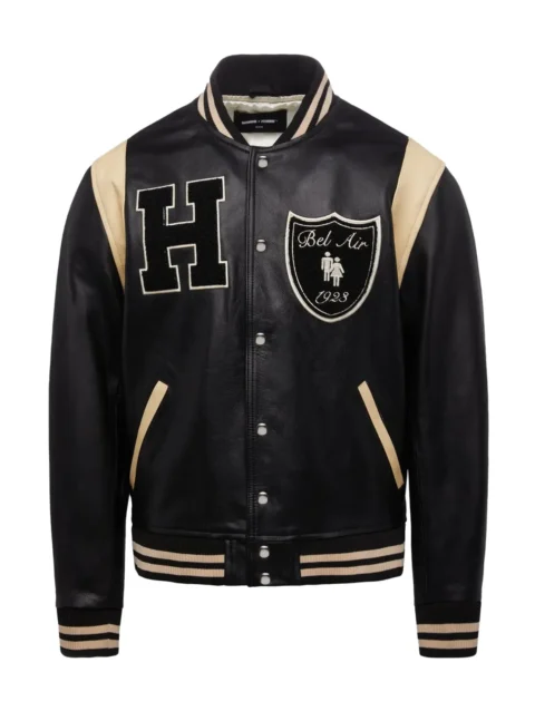 Bel-Air Homme+Femme Leather Black Varsity Jacket