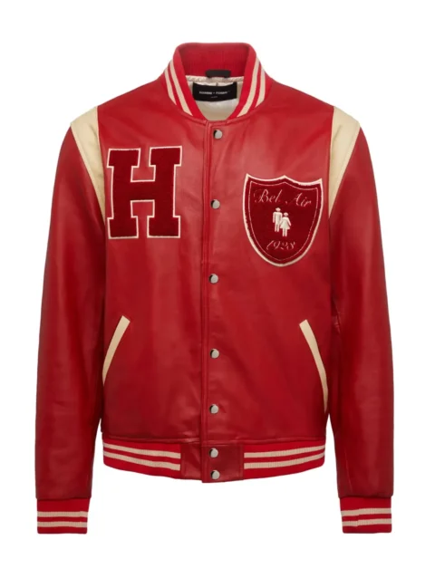 Bel-Air Homme+Femme Leather Red Varsity Jacket
