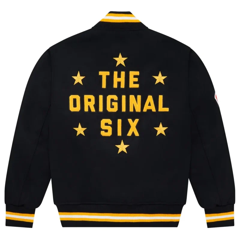 Boston Bruins OVO x NHL Black Full-Snap Varsity Jacket