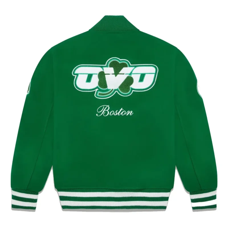 Boston Celtics OVO X Wool Varsity Jacket Green