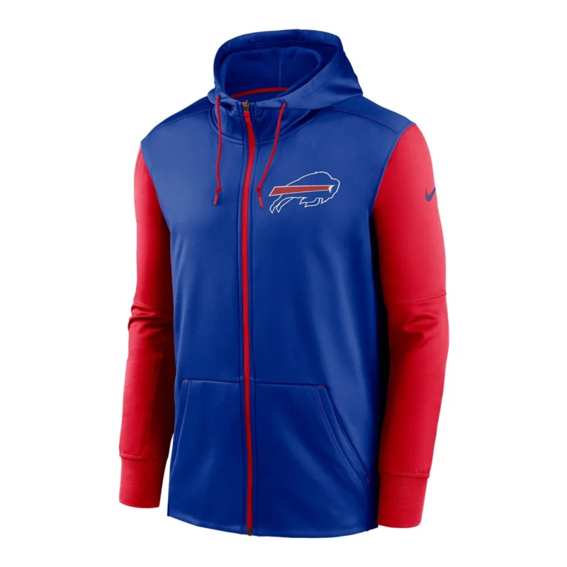 Buffalo Bills Nike Therma Full Zip Hoodie Blue