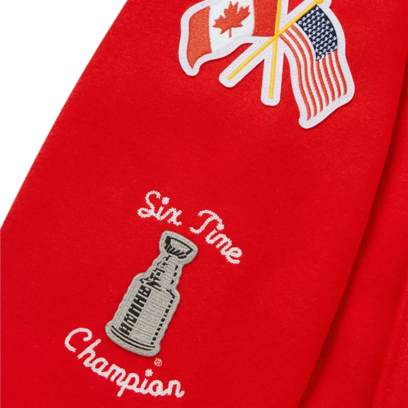 Chicago Blackhawks OVO x NHL Red Full-Snap Wool Varsity Jacket