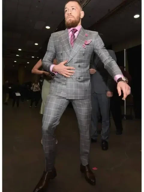 Conor McGregor Checkered Suit Grey