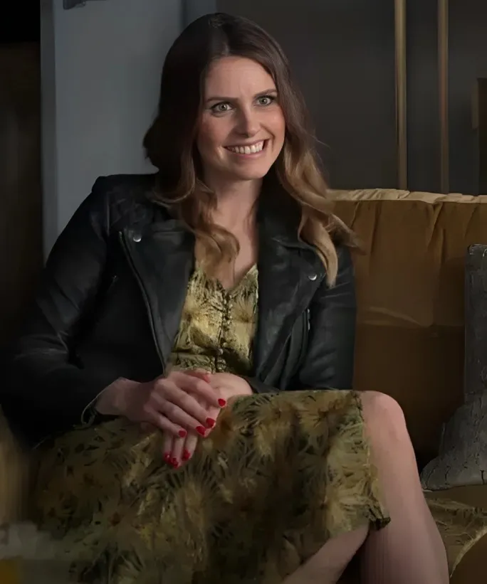 Ellie Taylor Ted Lasso S2 Flo Collins Black Biker Leather Jacket