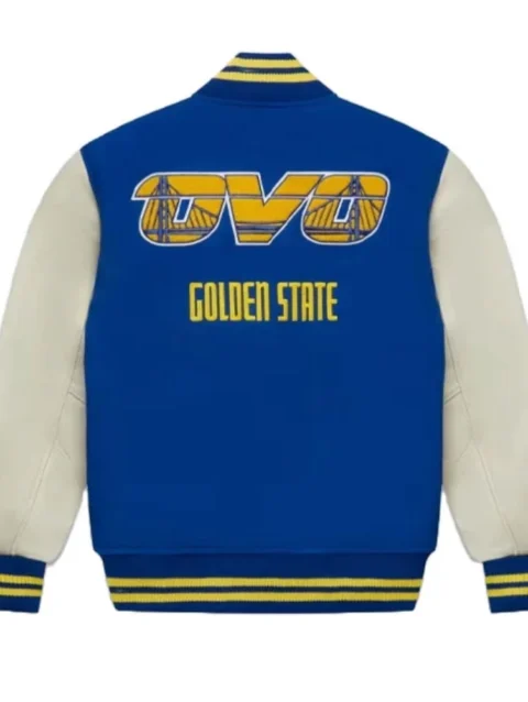 Golden State Warriors OVO X Wool & Leather Varsity Jacket