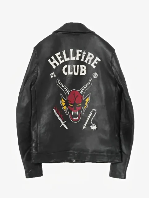 Hellfire Club Black Biker Leather Jacket