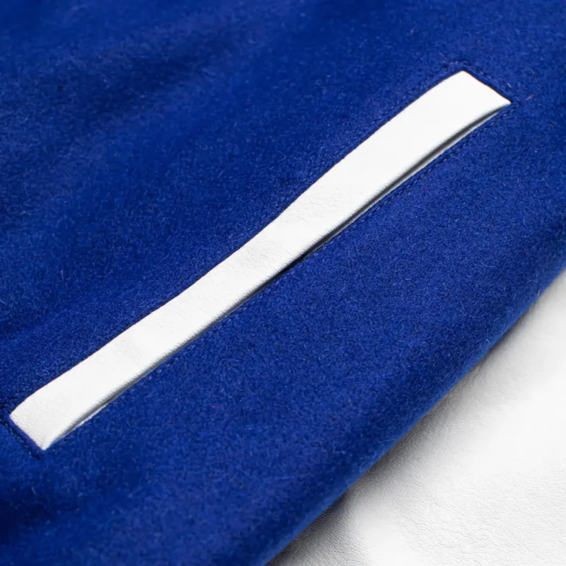 Homme Vancouver Logo Blue & White Wool & Leather Varsity Jacket