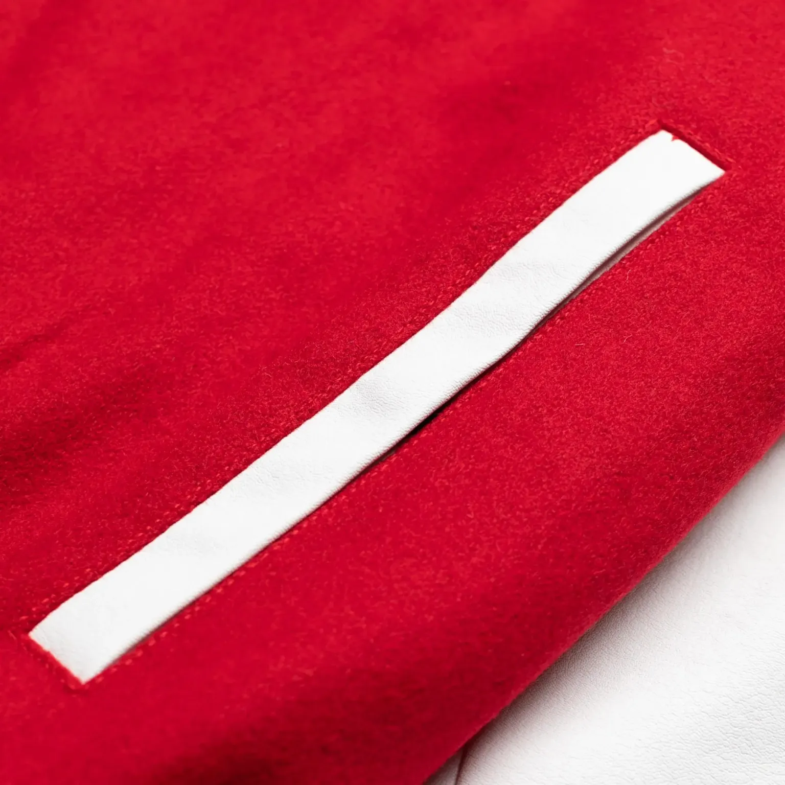 Homme Vancouver Logo Red & White Wool & Leather Varsity Jacket