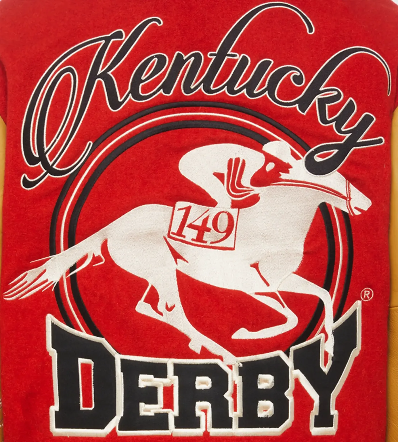 Homme+Femme Red & Yellow Wool & Leather Varsity Jacket