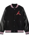 Jordan Women’s Black Wool & Leather Varsity Jacket