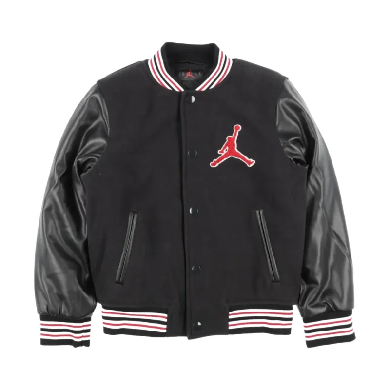 Jordan Women’s Black Wool & Leather Varsity Jacket