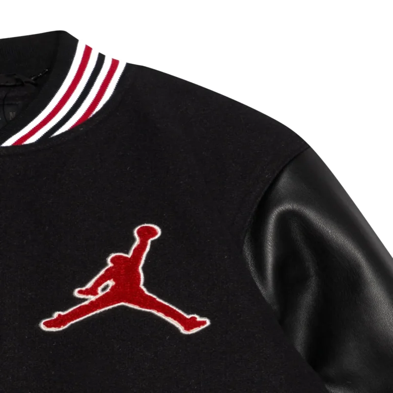 Jordan Women’s Black Wool & Leather Varsity Jacket
