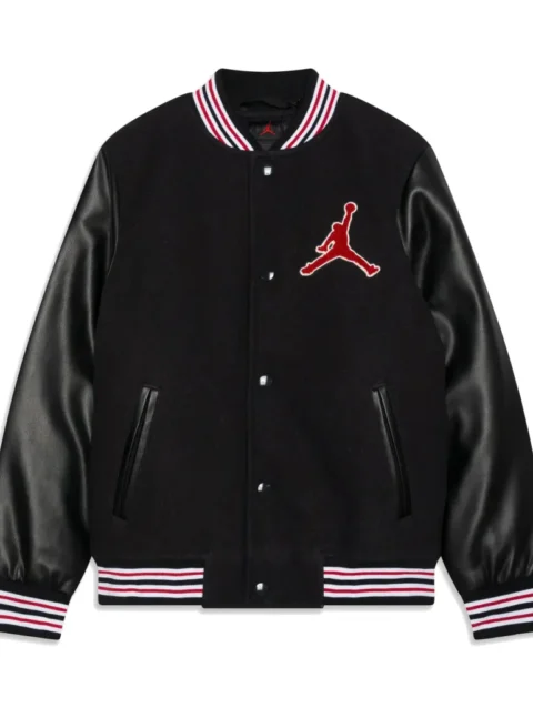 Jordan Women’s Black Wool & Leather Varsity Jacket