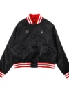 Jordan X Nike Women’s Black Satin Varsity Jacket