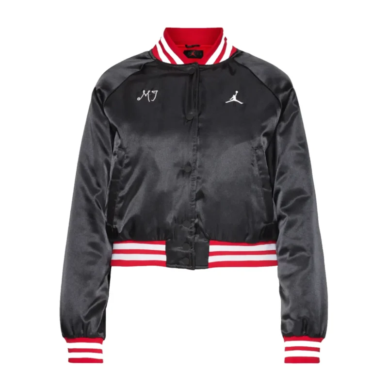 Jordan X Nike Women’s Black Satin Varsity Jacket