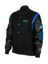 Jordan x Aleali May Black Wool & Leather Varsity Jacket