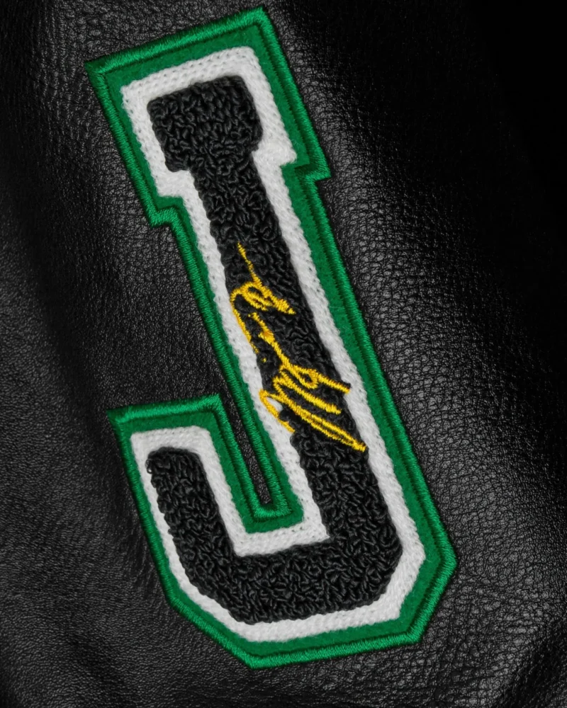 Jordan x Aleali May Black Wool & Leather Varsity Jacket