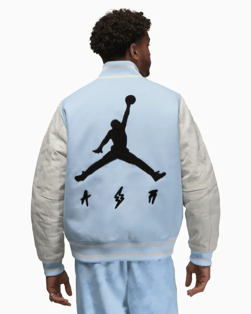Jordan x J Balvin White Blue Varsity Jacket