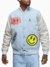 Jordan x J Balvin White Blue Varsity Jacket