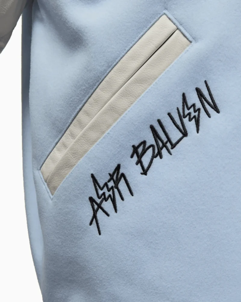 Jordan x J Balvin White Blue Varsity Jacket