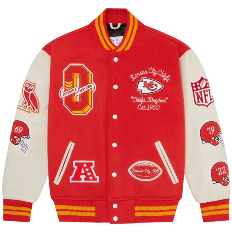 Kansas City Chiefs OVO Varsity Jacket Wool & Leather