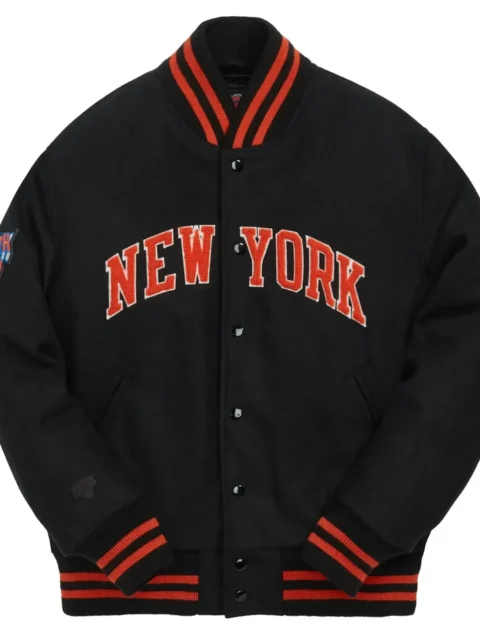 Kith Golden Bear for New York Knicks Black Varsity Jacket