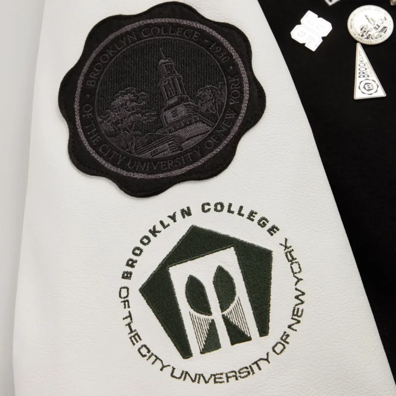 Kith Russell Athletic Cuny Brooklyn College Golden Bear Black & White Varsity Jacket