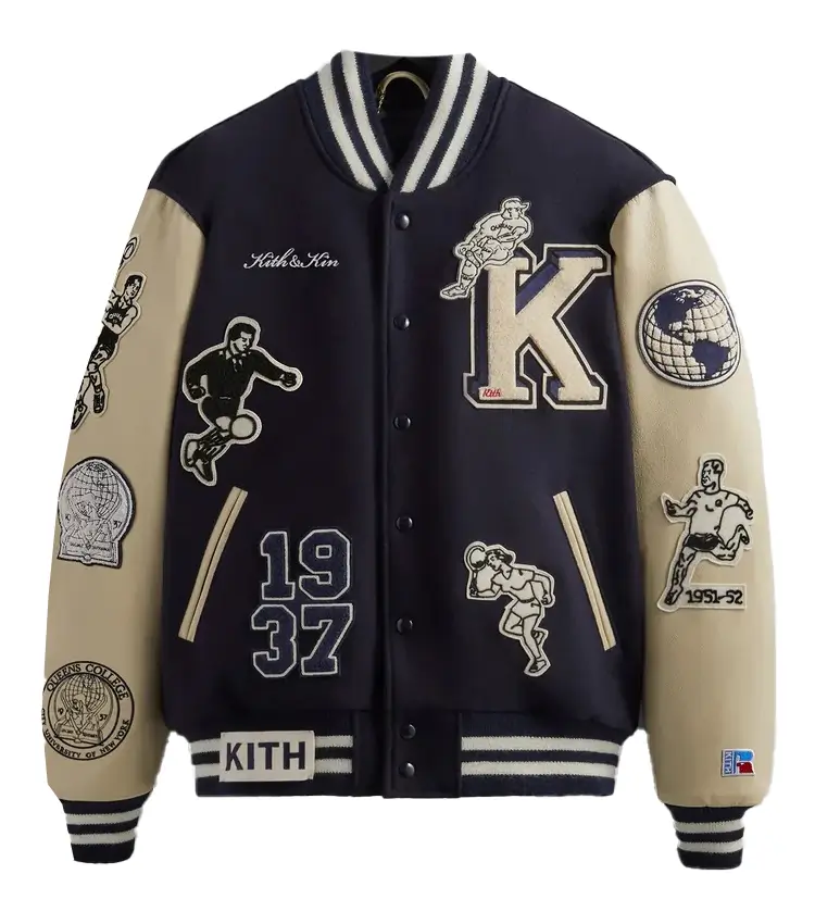 Kith Russell Athletic Cuny Queens College Golden Bear Nocturnal Varsity Jacket