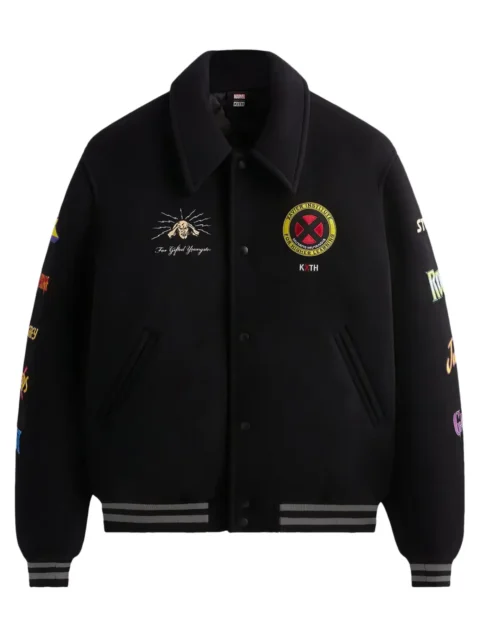 Kith X Marvel X-Men Wool Black Varsity Jacket