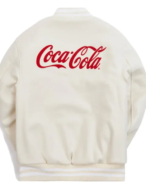 Kith x Coca-Cola x Golden Bear White Varsity Jacket