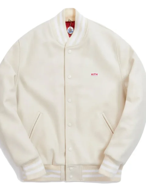 Kith x Coca-Cola x Golden Bear White Varsity Jacket