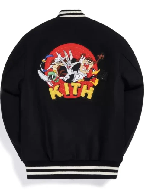 Kith x Looney Tunes Golden Bear Black Varsity Jacket