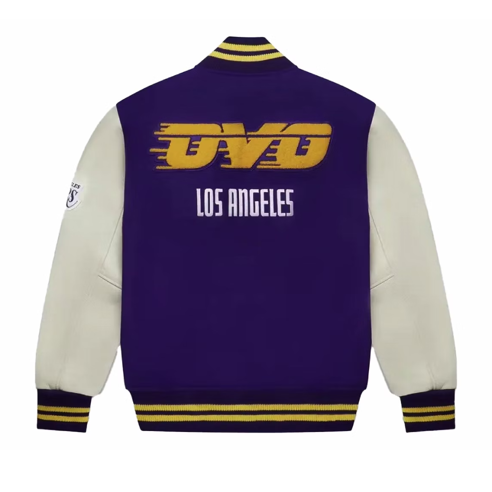 Los Angeles Lakers OVO X Wool & Leather Varsity Jacket