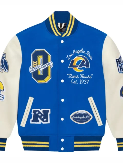 Los Angeles Rams OVO Royal Full-Snap Varsity Jacket