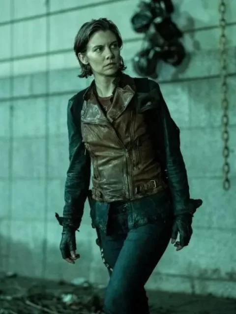 Maggie Rhee The Walking Dead City Brown Leather Vest