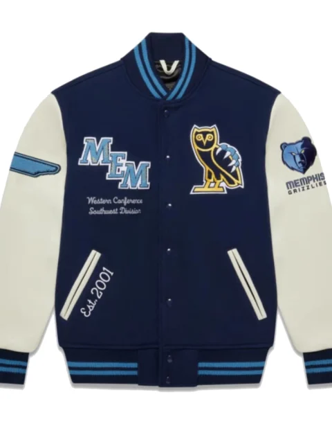 Memphis Grizzlies OVO X Wool & Leather Varsity Jacket