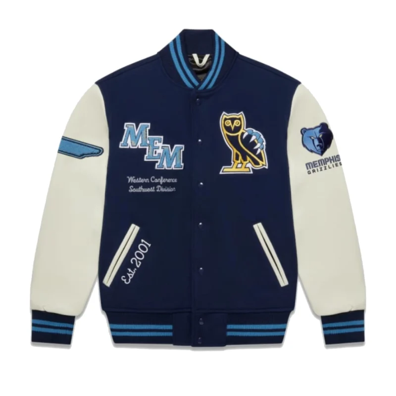 Memphis Grizzlies OVO X Wool & Leather Varsity Jacket