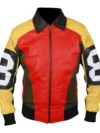 Men’s 8 Ball Bomber Jacket Genuine Leather Multicolor