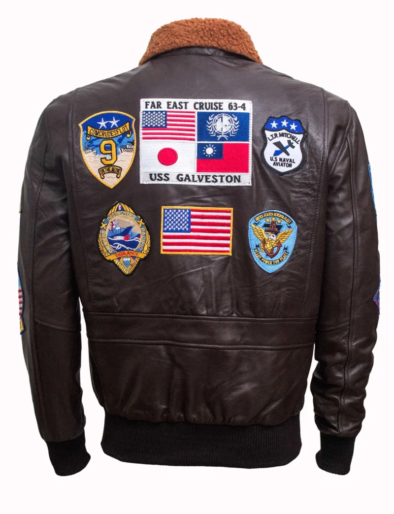 Men’s Top Gun Bomber Shearling Tom Cruise Jacket Leather - Image 4