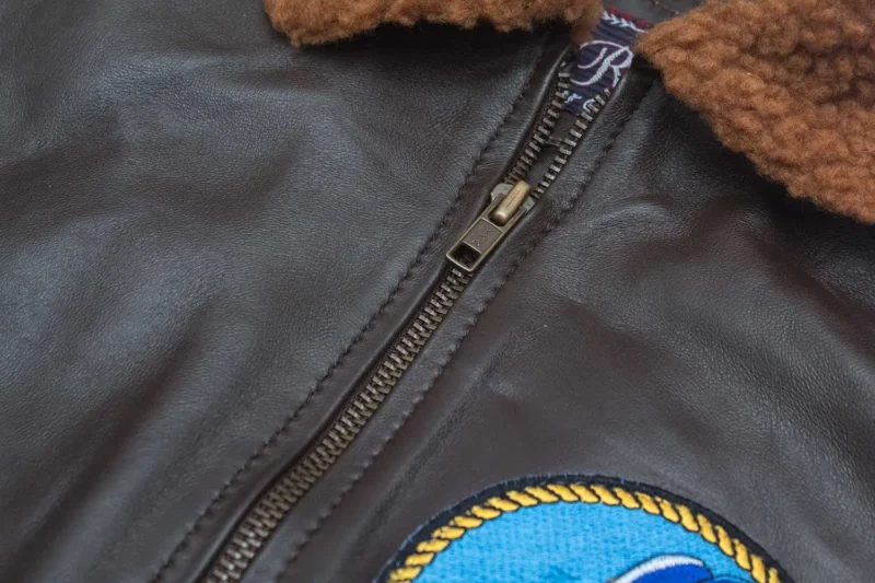 Men’s Top Gun Bomber Shearling Tom Cruise Jacket Leather - Image 6