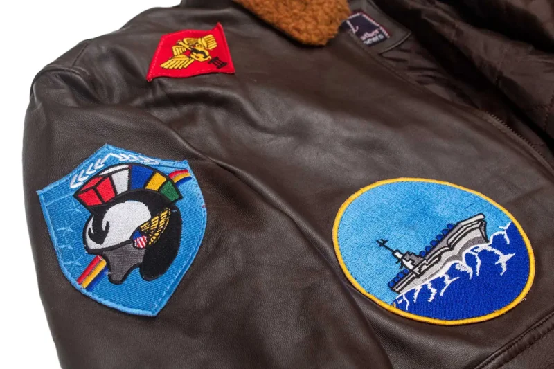 Men’s Top Gun Bomber Shearling Tom Cruise Jacket Leather - Image 7