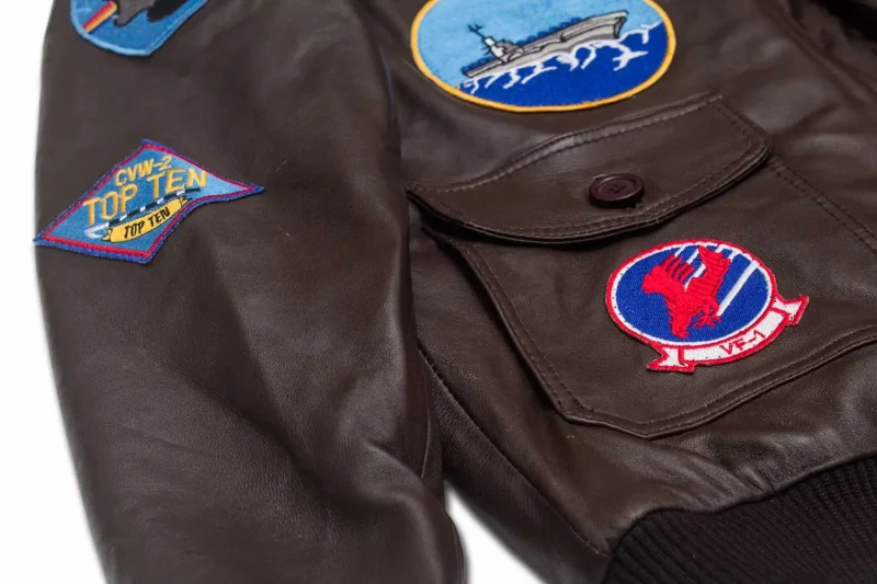 Men’s Top Gun Bomber Shearling Tom Cruise Jacket Leather - Image 8