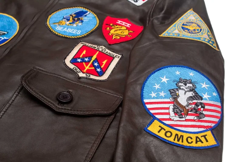 Men’s Top Gun Bomber Shearling Tom Cruise Jacket Leather - Image 9