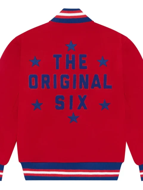 Montreal Canadiens OVO x NHL Red Full-Snap Varsity Jacket