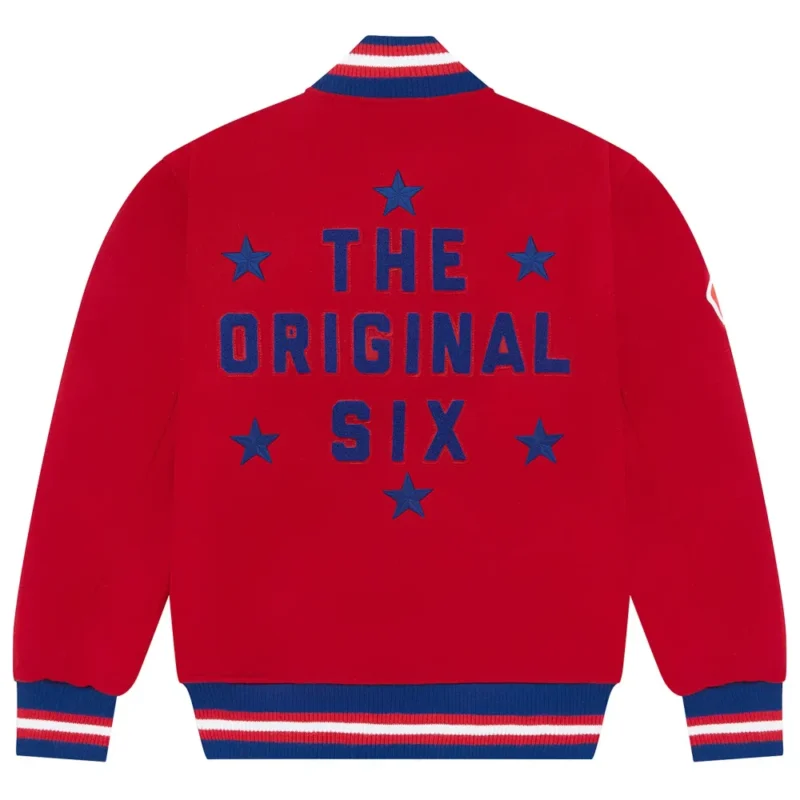 Montreal Canadiens OVO x NHL Red Full-Snap Varsity Jacket