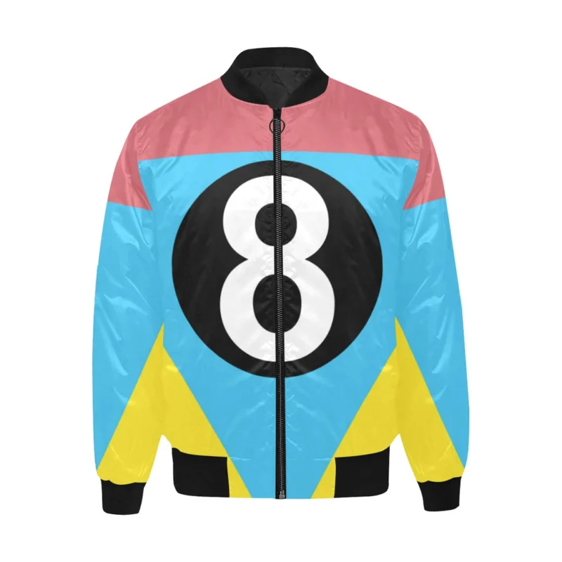 Multi Color 8 Ball Satin Bomber Jacket
